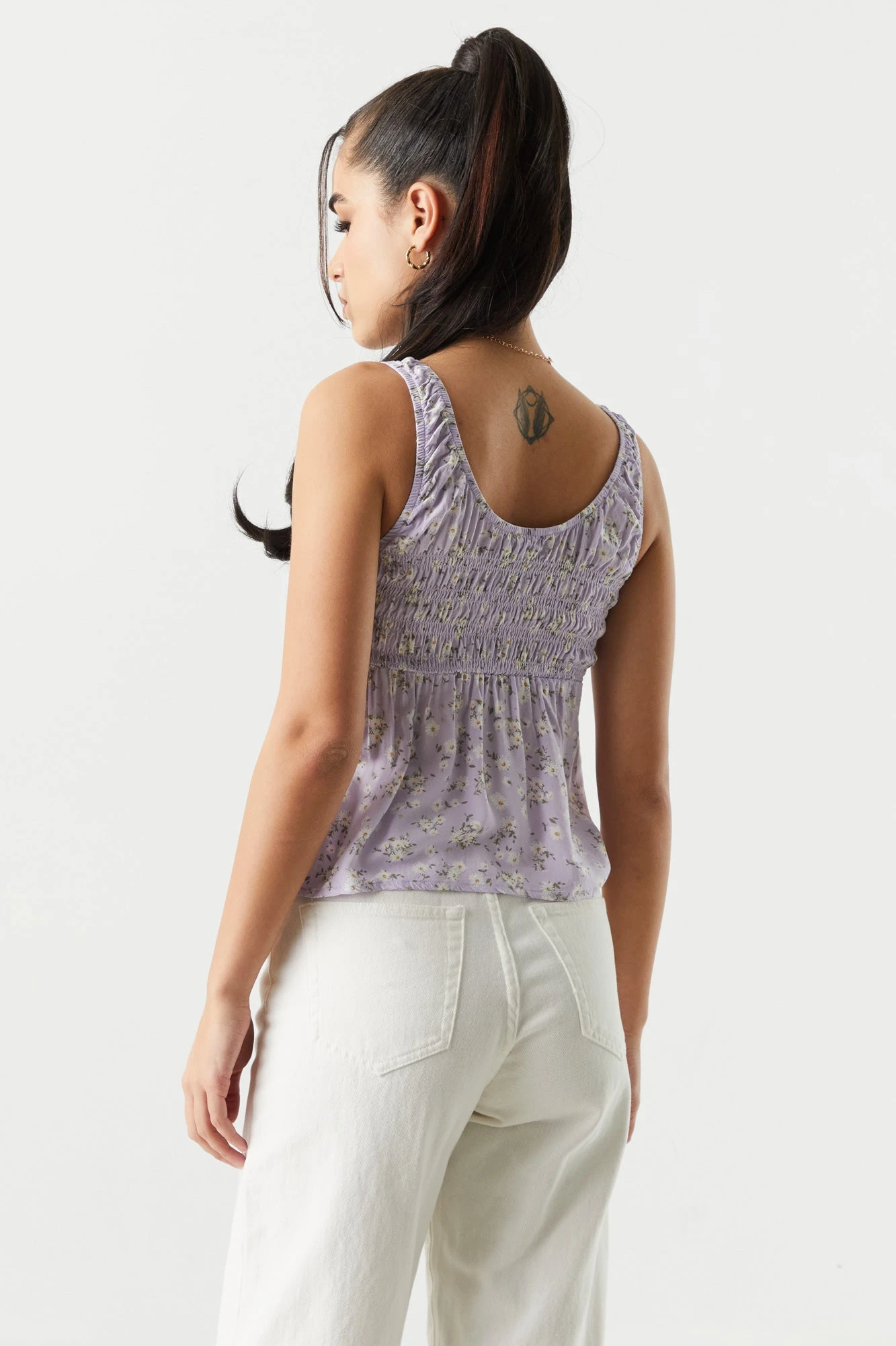 Lilac Floral Smocked Milkmaid Cami - Image 2