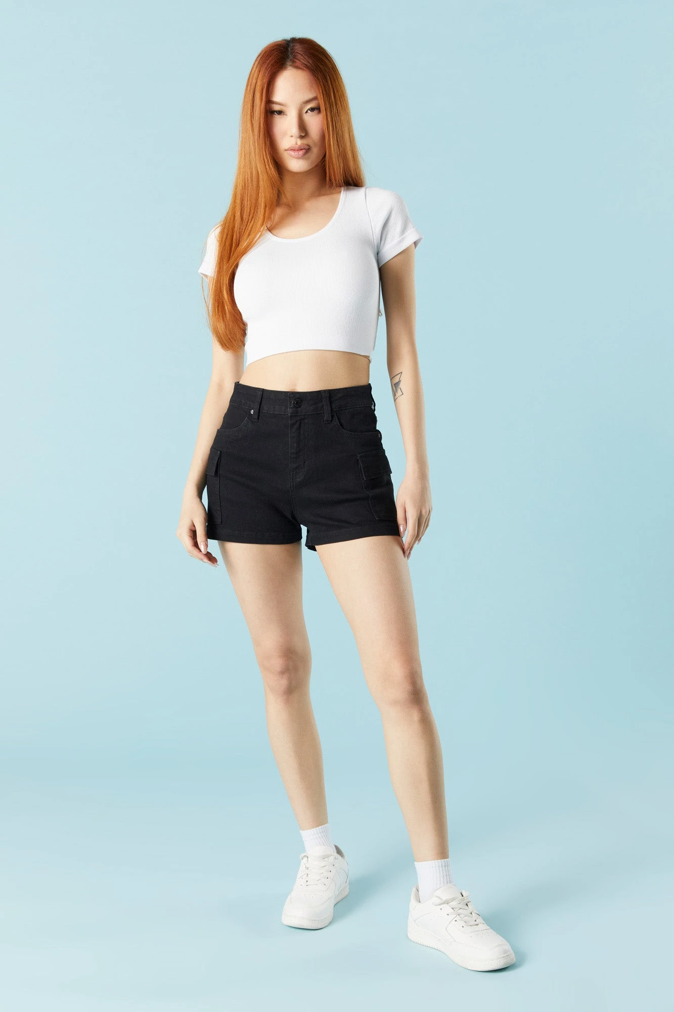 Black Wash Denim Cargo Short - Image 3