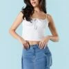 Light Wash Denim Cargo Mini Skirt