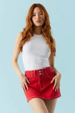 Bull Denim Coloured Mini Skirt