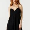 Surplice Tiered Babydoll Dress