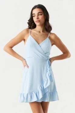 Surplice Ruffled Wrap Dress