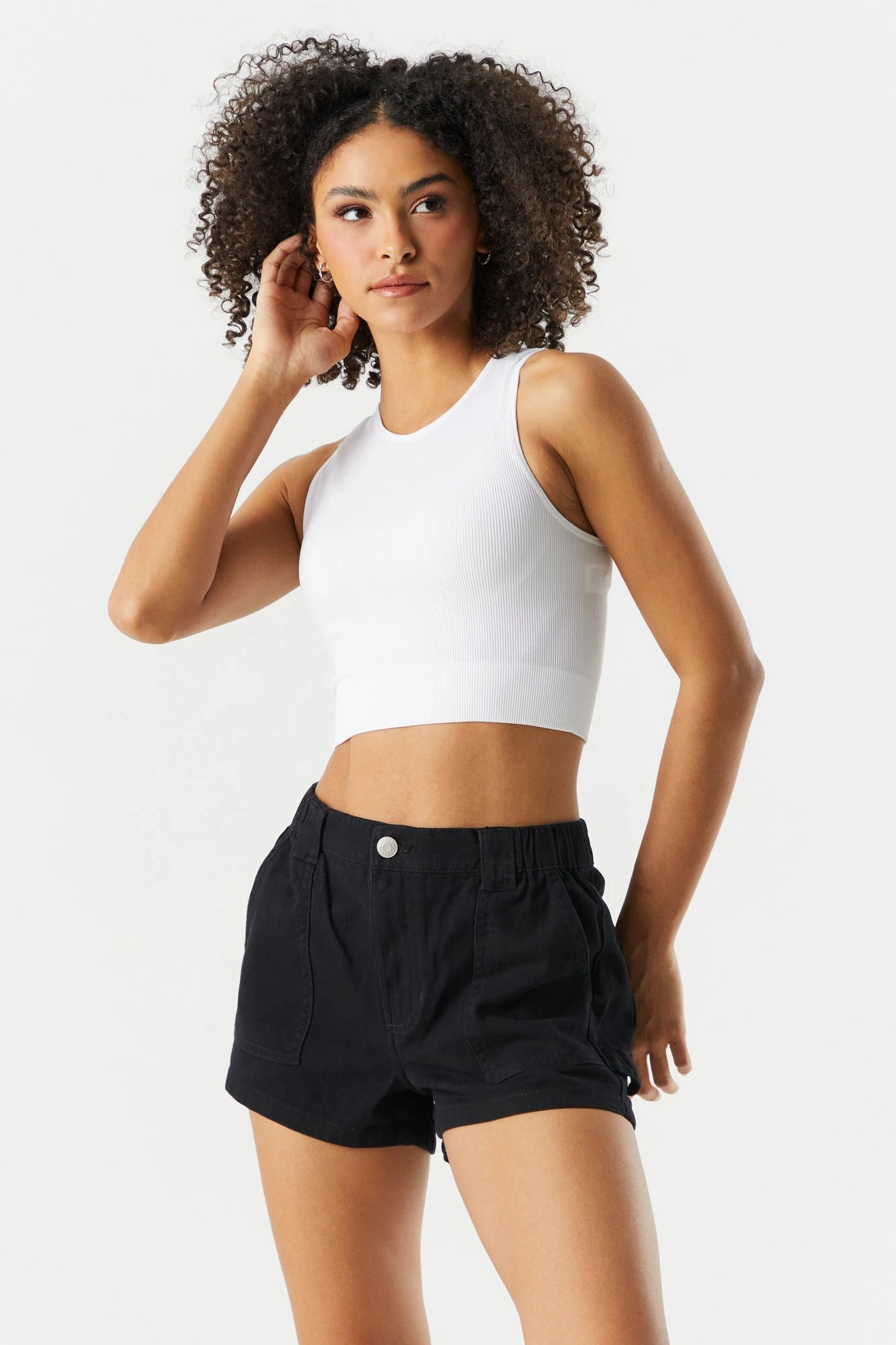 High Rise Denim Carpenter Short - Image 7