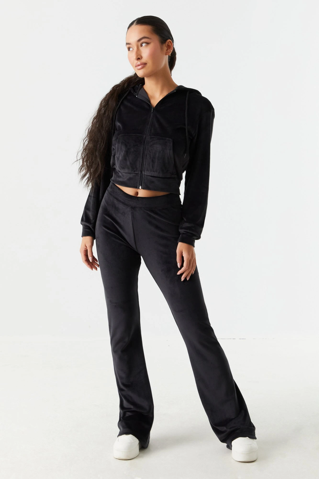 Crop Zip Velour Hoodie - Image 9