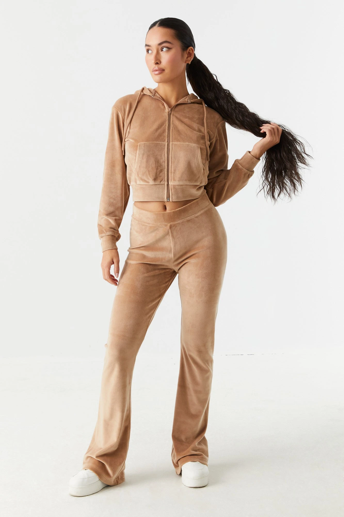 Crop Zip Velour Hoodie - Image 15