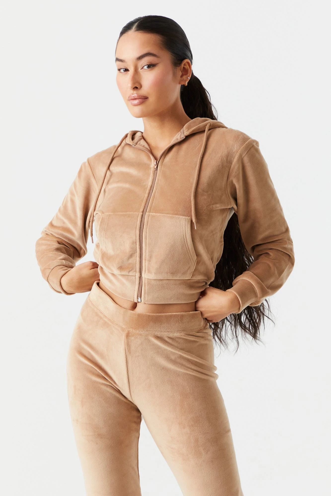 Crop Zip Velour Hoodie - Image 13