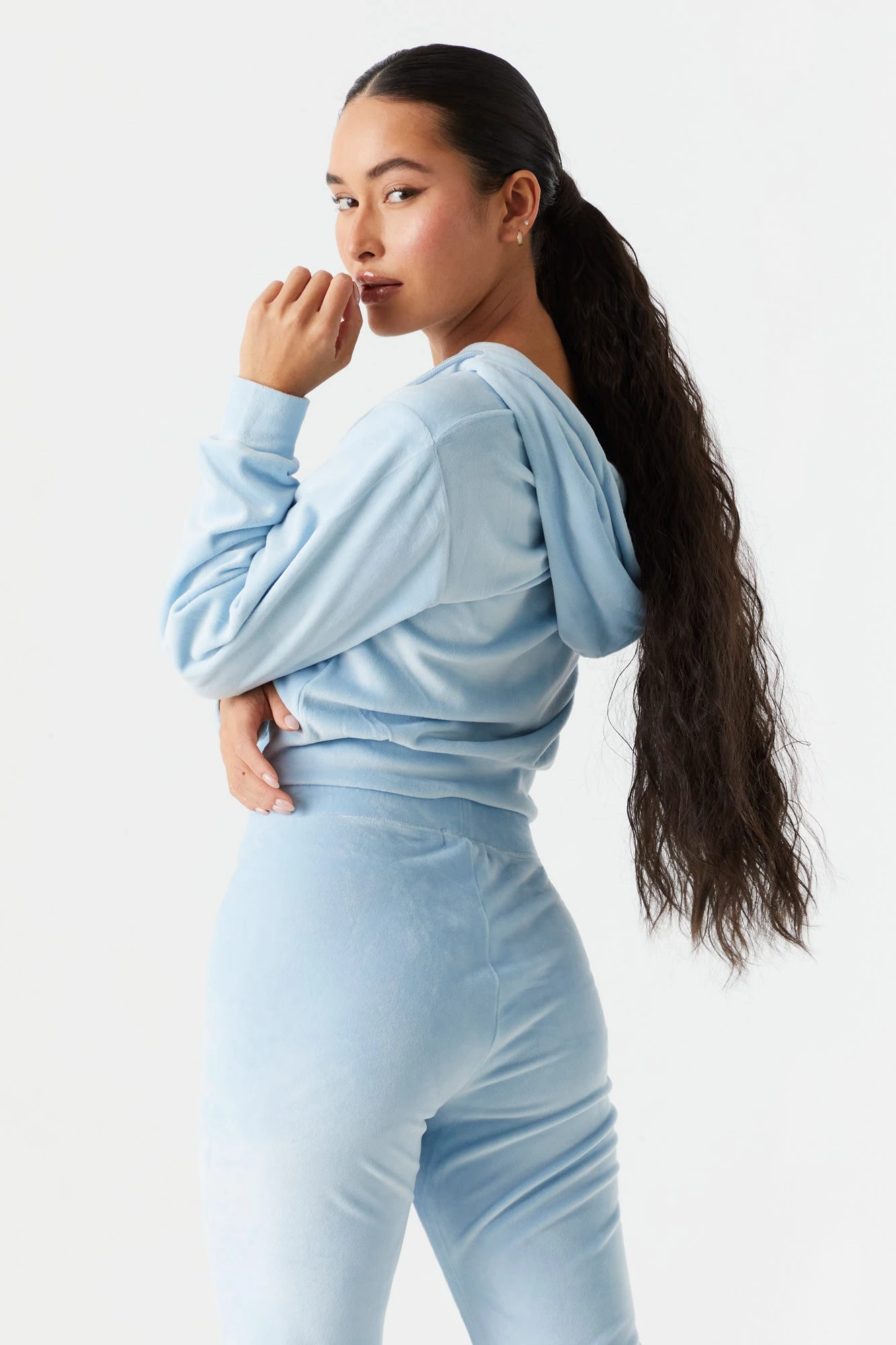 Crop Zip Velour Hoodie - Image 5