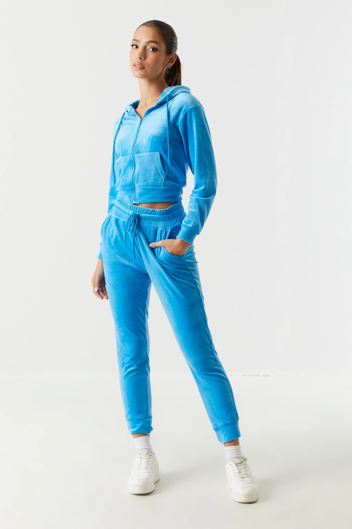 Crop Zip Velour Hoodie - Image 18