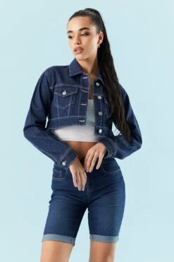 Ultra Cropped Dark WashDenim Jacket