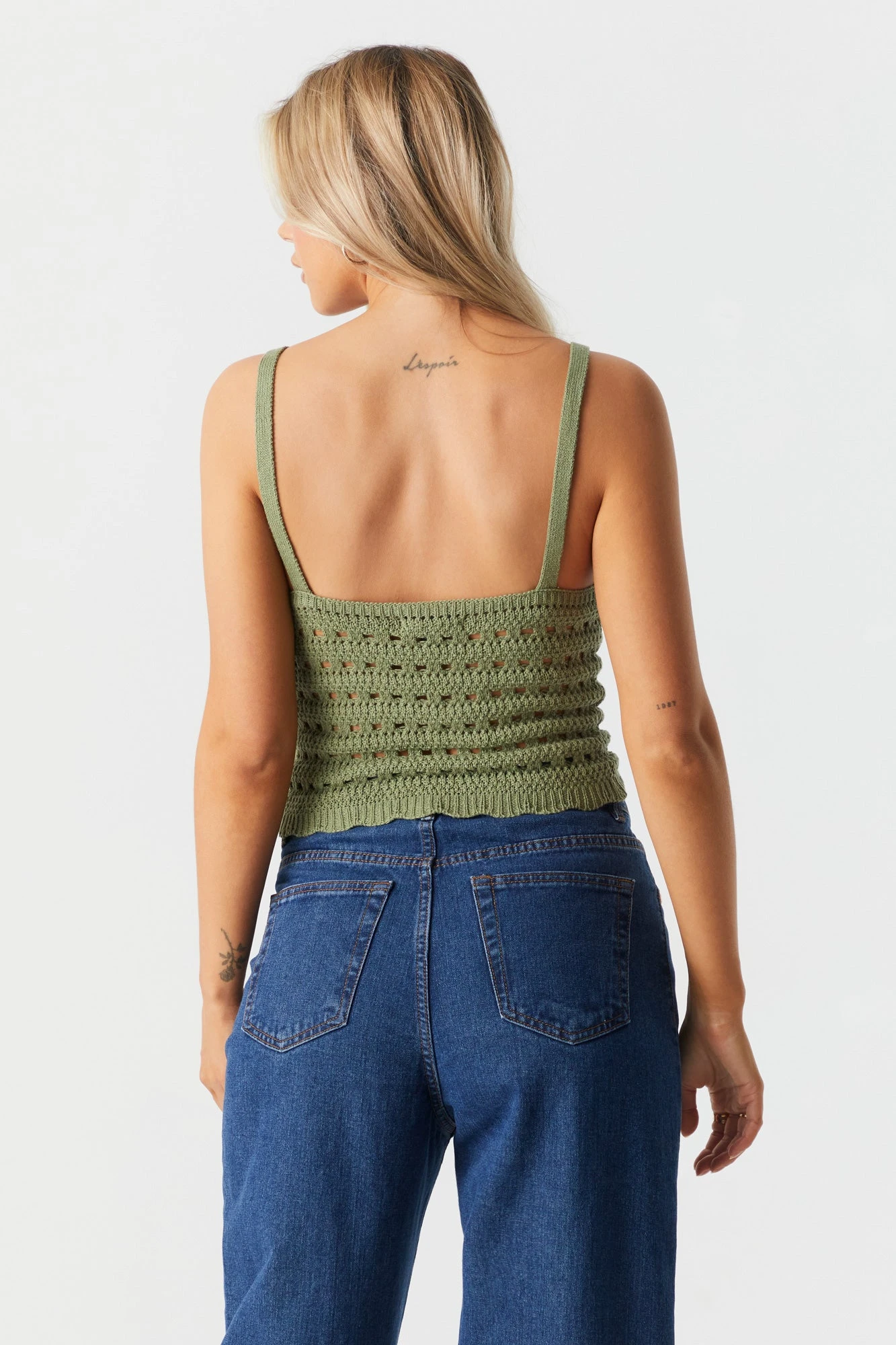V-Neck Crop Crochet Tank - Image 13
