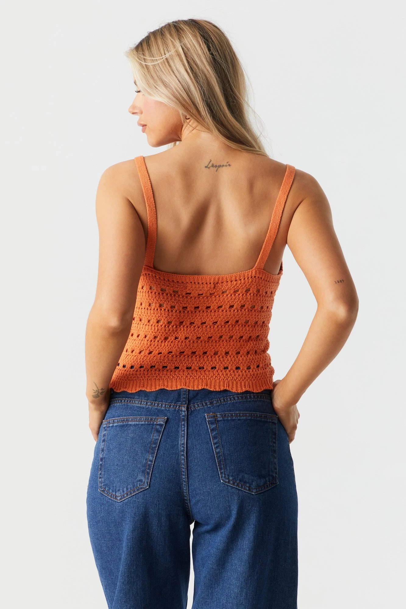 V-Neck Crop Crochet Tank - Image 10