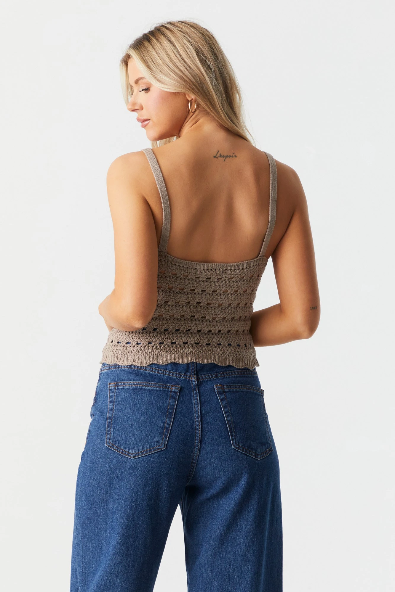 V-Neck Crop Crochet Tank - Image 16