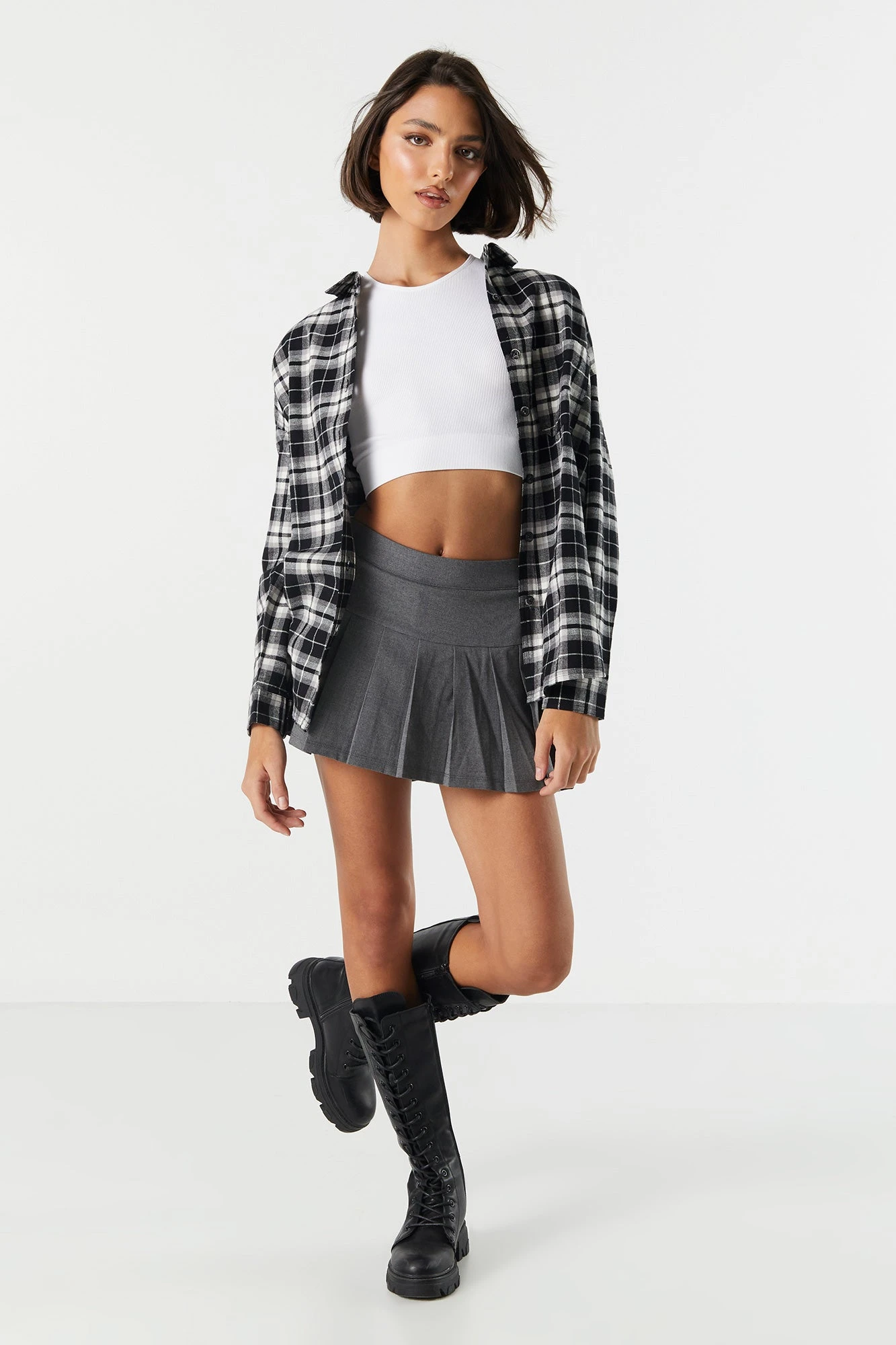 Classic Plaid Button-Up Top - Image 6