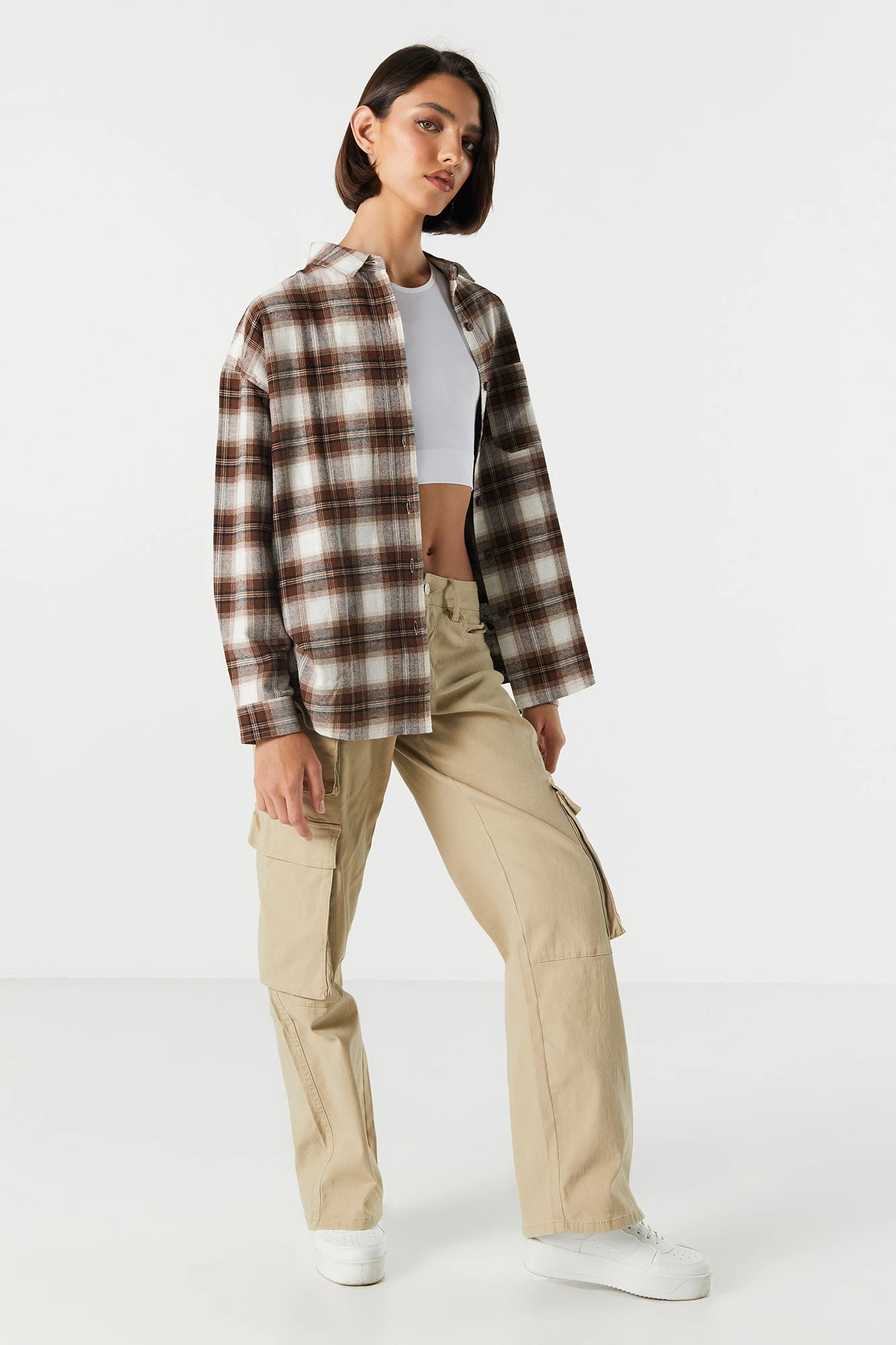 Classic Plaid Button-Up Top - Image 9