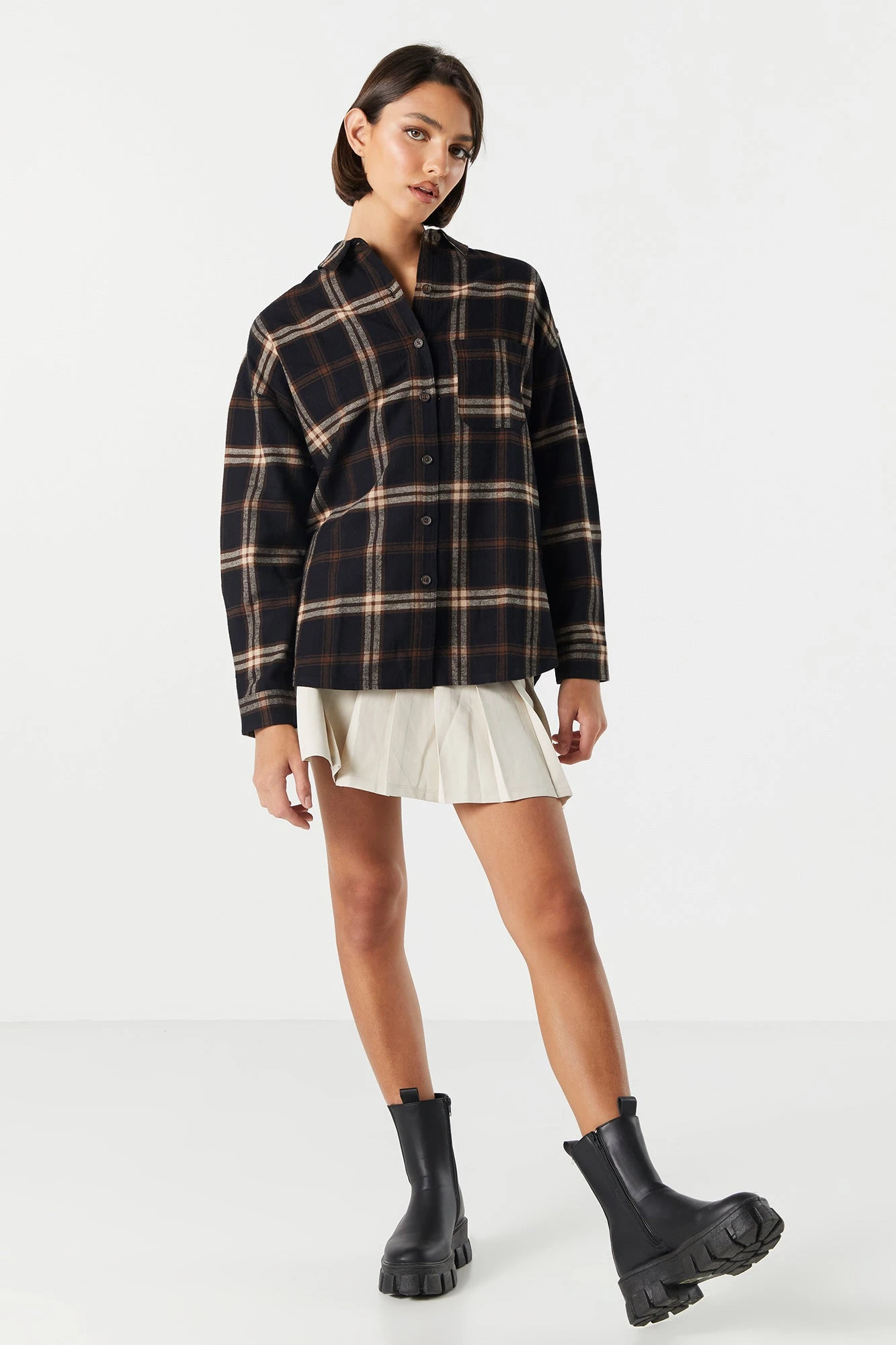 Classic Plaid Button-Up Top - Image 12
