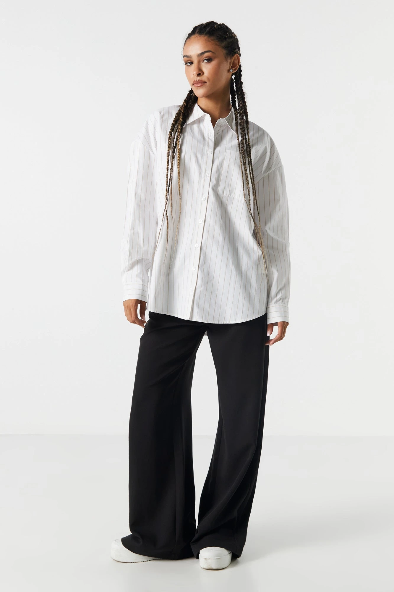 Pinstriped Button-Up Top - Image 9