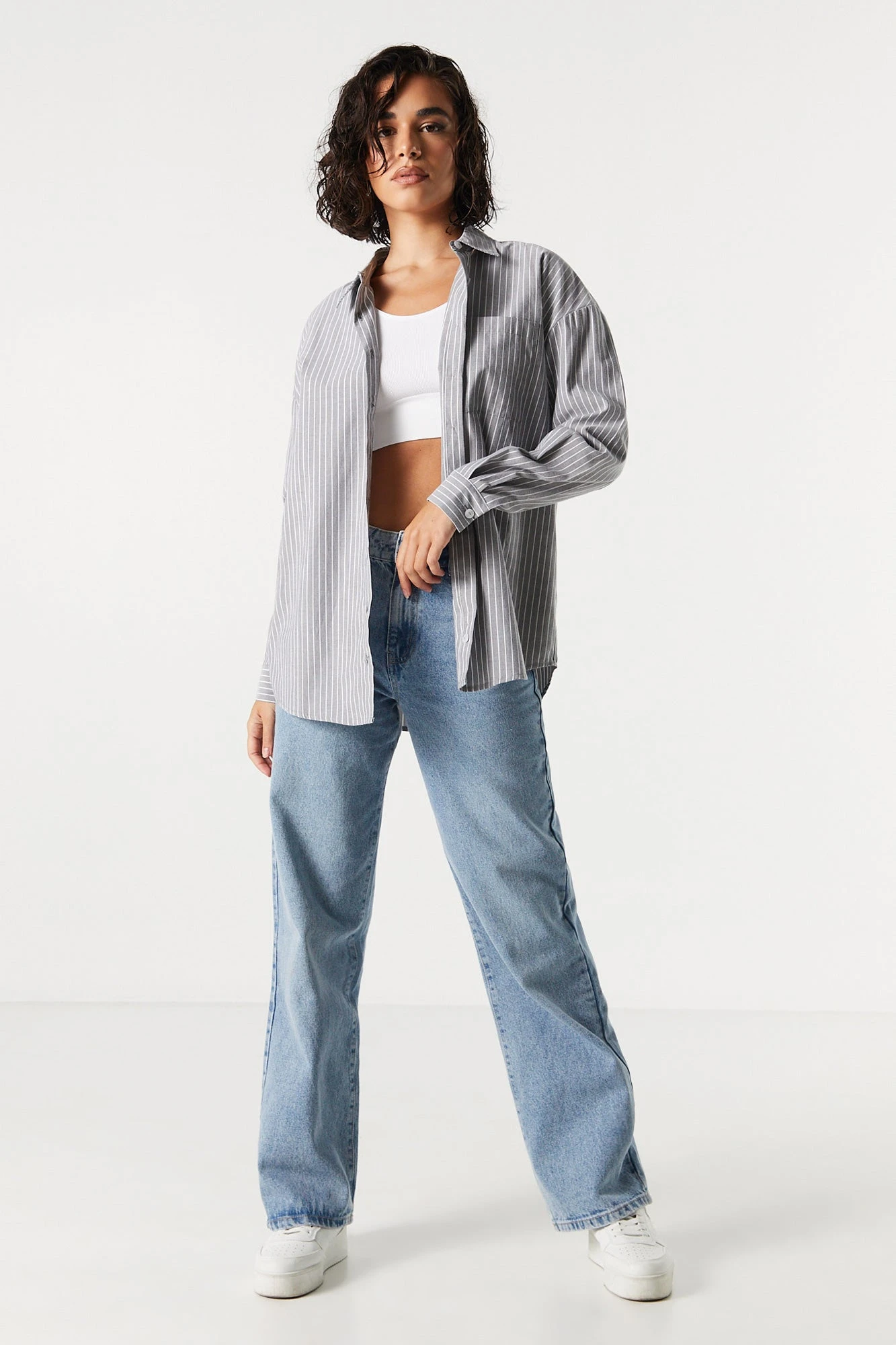 Pinstriped Button-Up Top - Image 3