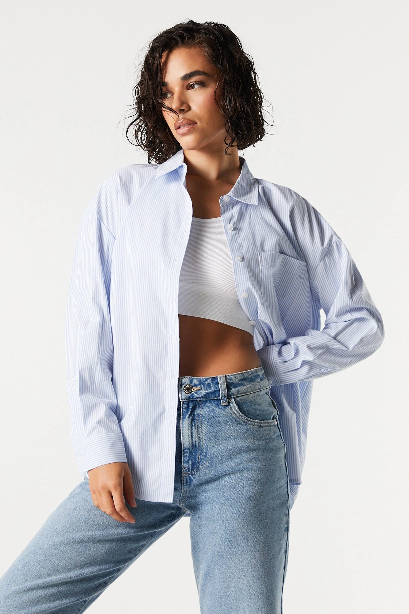 Pinstriped Button-Up Top - Image 4
