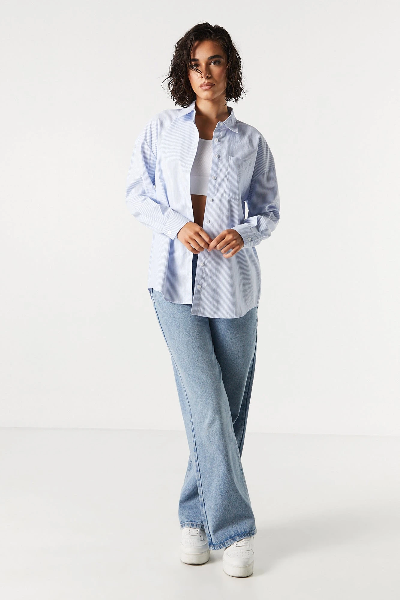 Pinstriped Button-Up Top - Image 6