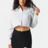 Striped Poplin Cropped Button-Up Shirt