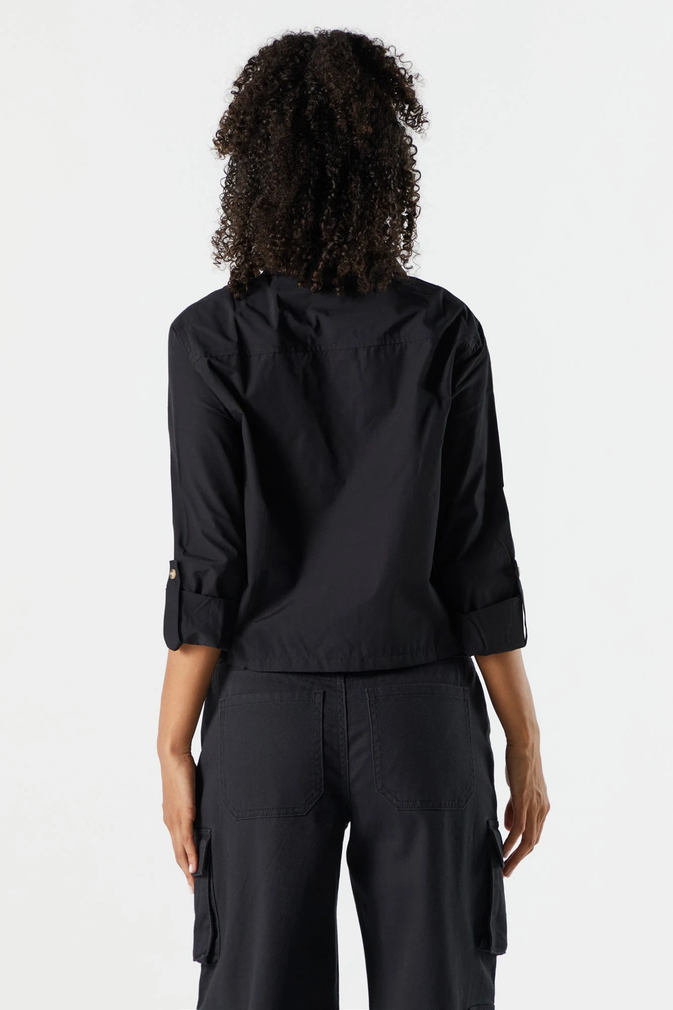 Oversized Poplin D-Ring Button-Up Top - Image 5