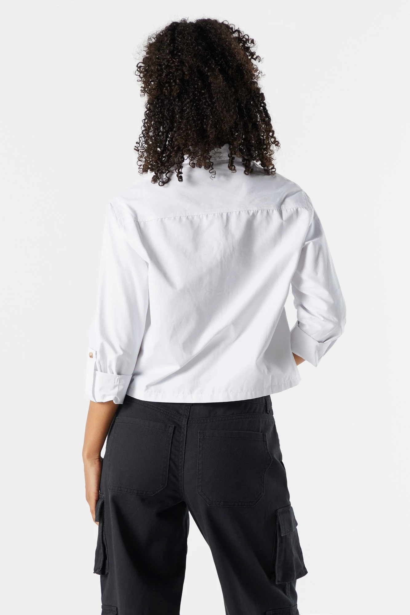 Oversized Poplin D-Ring Button-Up Top - Image 8