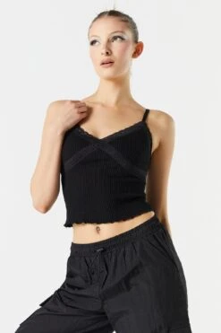 Seamless Lace Trim Tank