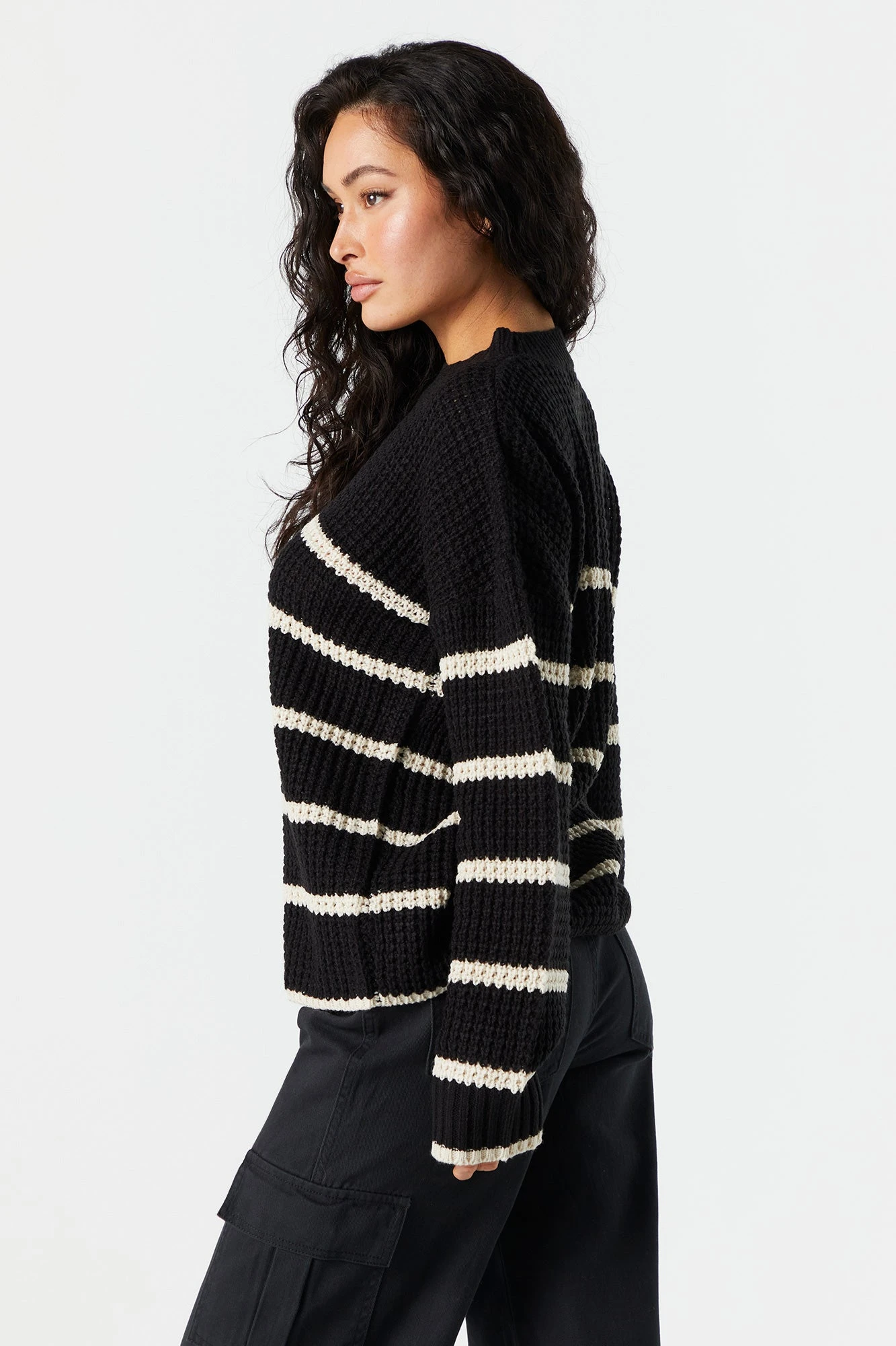 Oversized Striped Chunky Sweater - Image 5