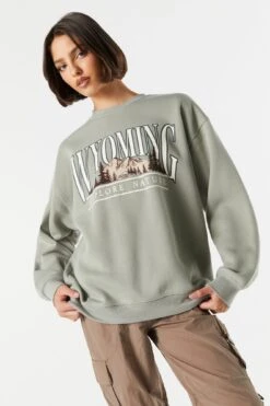 Wyoming Graphic Fleece Sweatshirt
