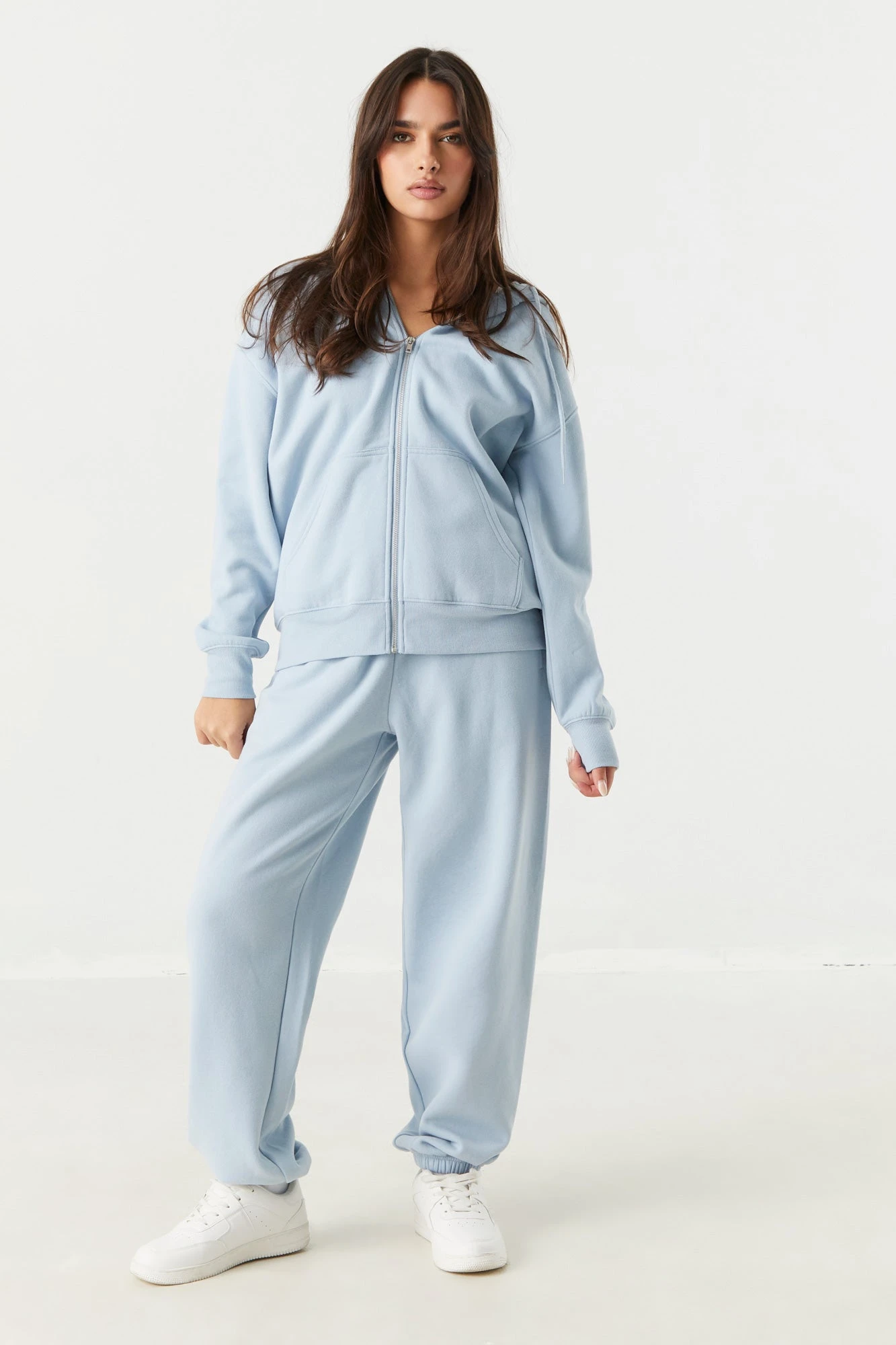 Coloured Fleece Oversized Zip-Up Hoodie - Image 3