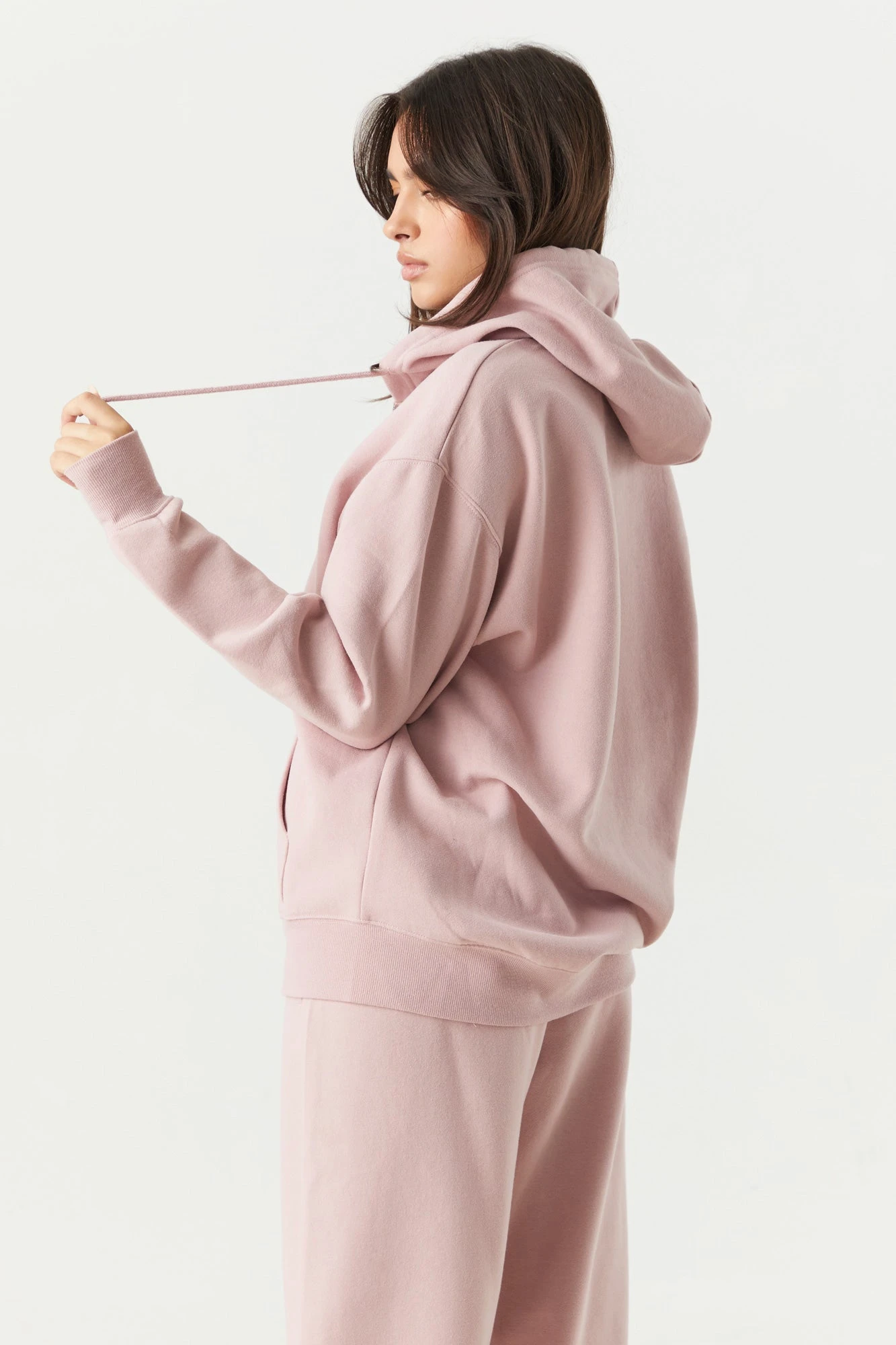 Coloured Fleece Oversized Zip-Up Hoodie - Image 8