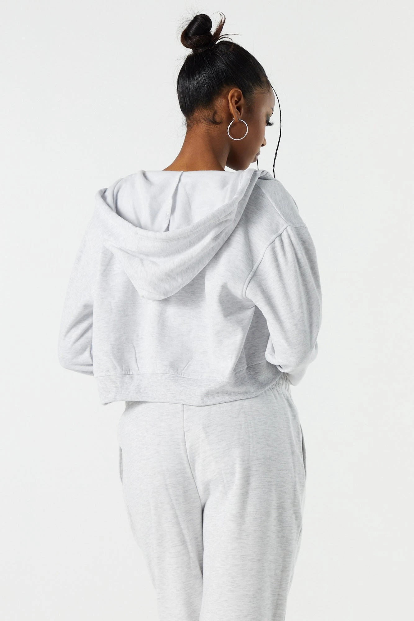 Fleece Zip-Up Cropped Hoodie - Image 13