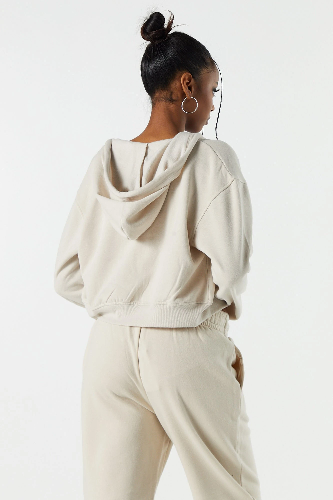 Fleece Zip-Up Cropped Hoodie - Image 19