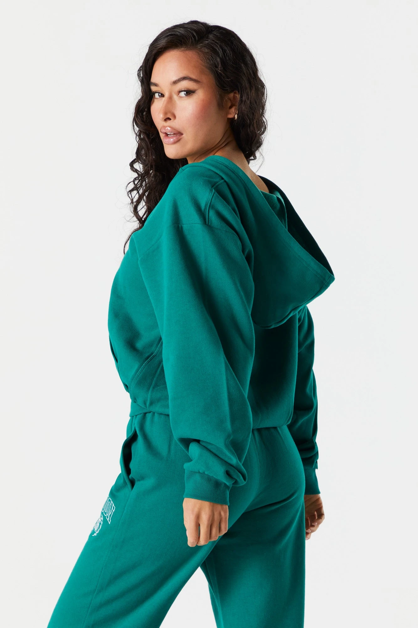 London Embroidered Zip Up Varsity Hoodie - Image 2