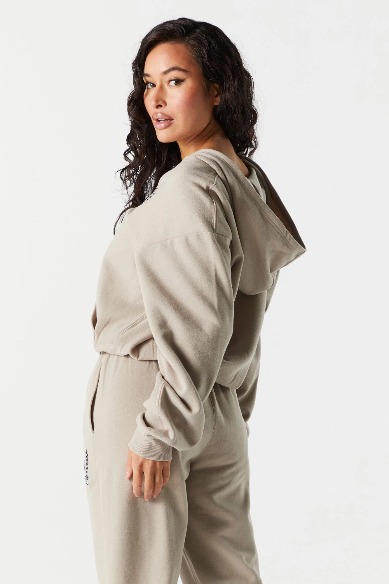 Zip Up Embroidered Varsity Hoodie - Image 2