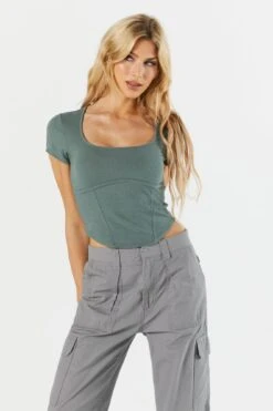 Ribbed Corset T-Shirt