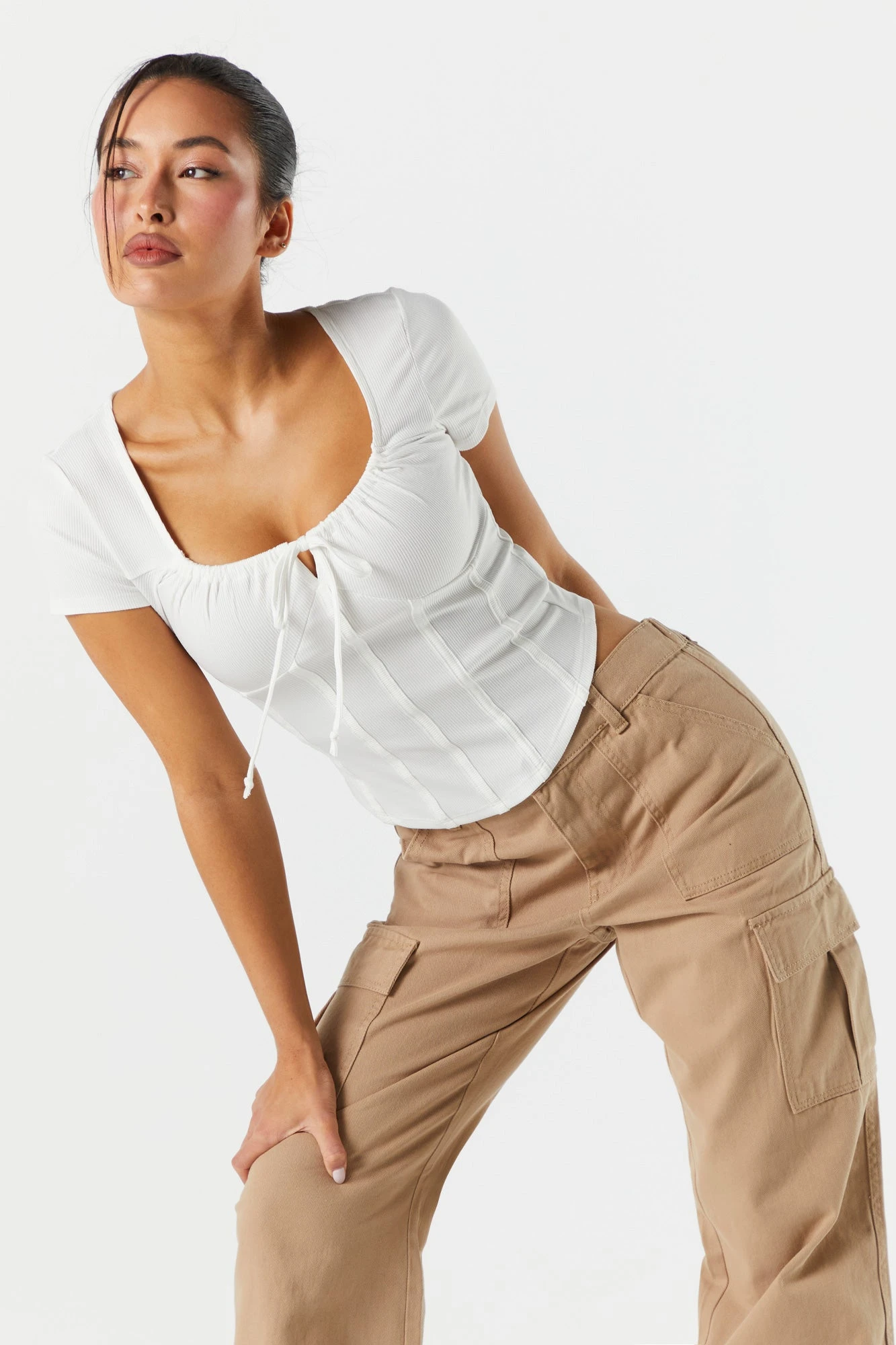 Corset Short Sleeve Top