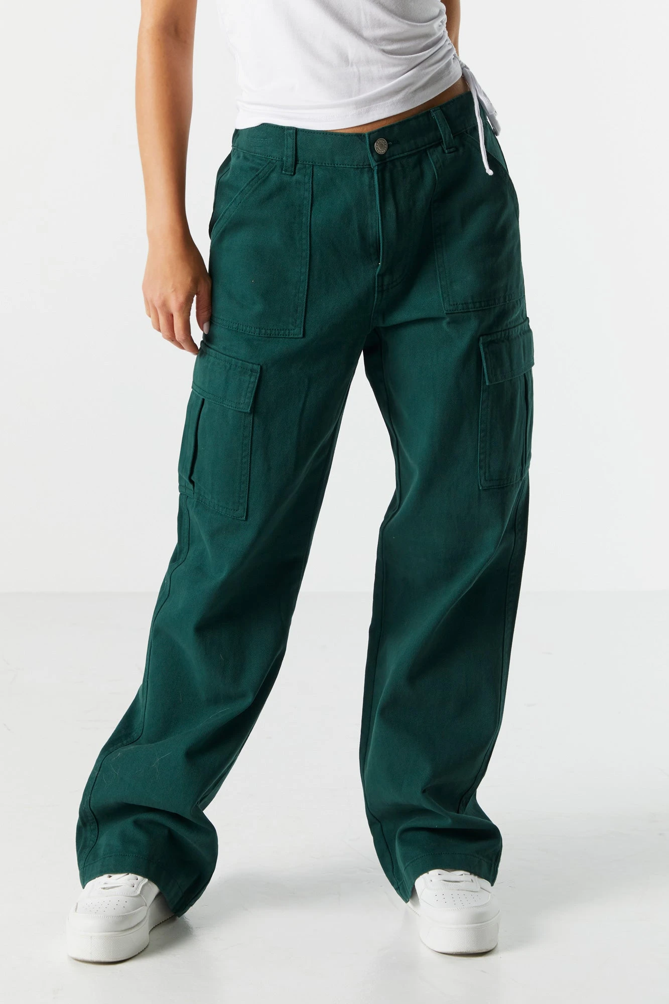 Elastic Waist Straight Leg Cargo Jean - Image 11