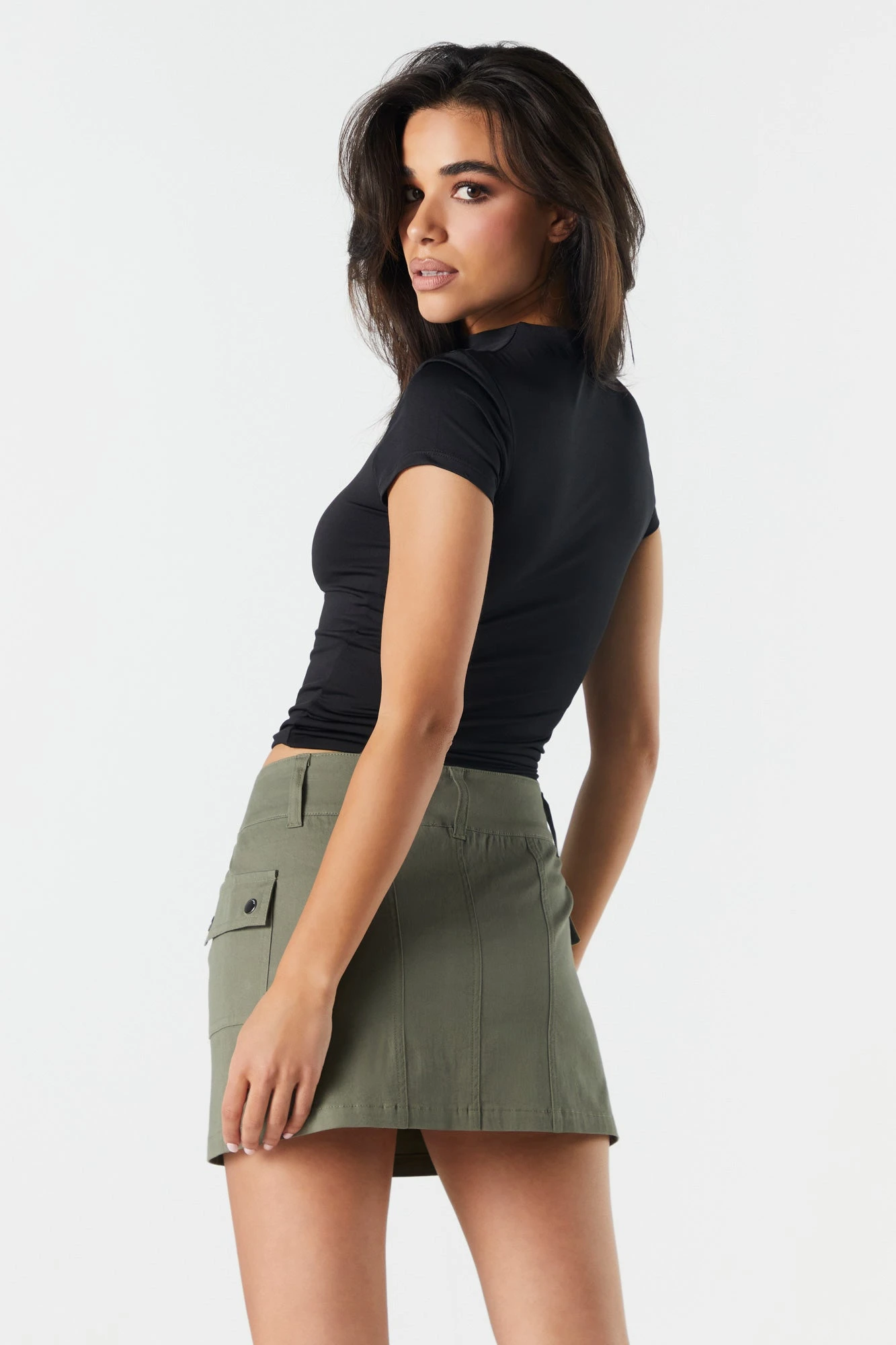 Poplin Cargo Mini Skirt - Image 11