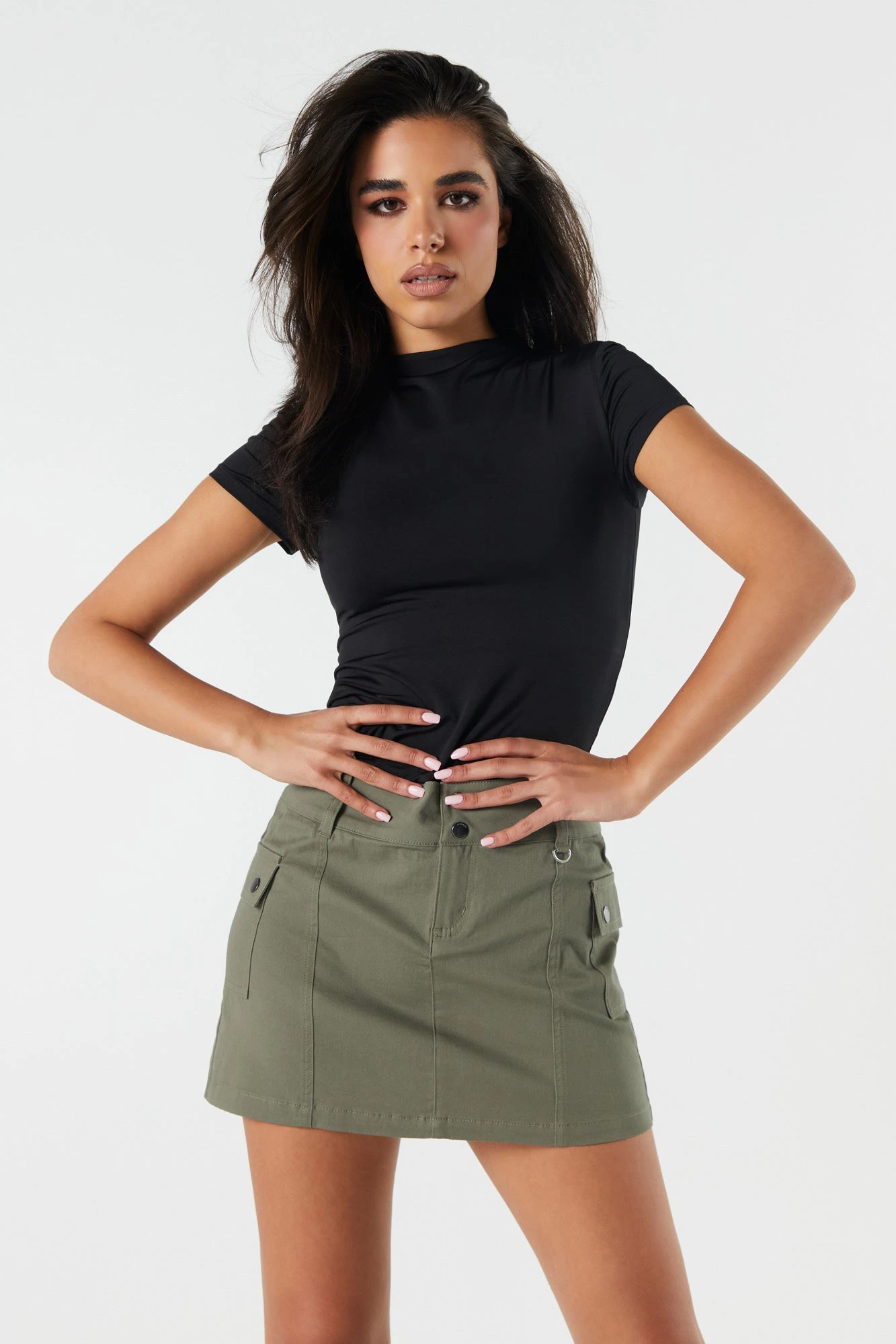 Poplin Cargo Mini Skirt - Image 10