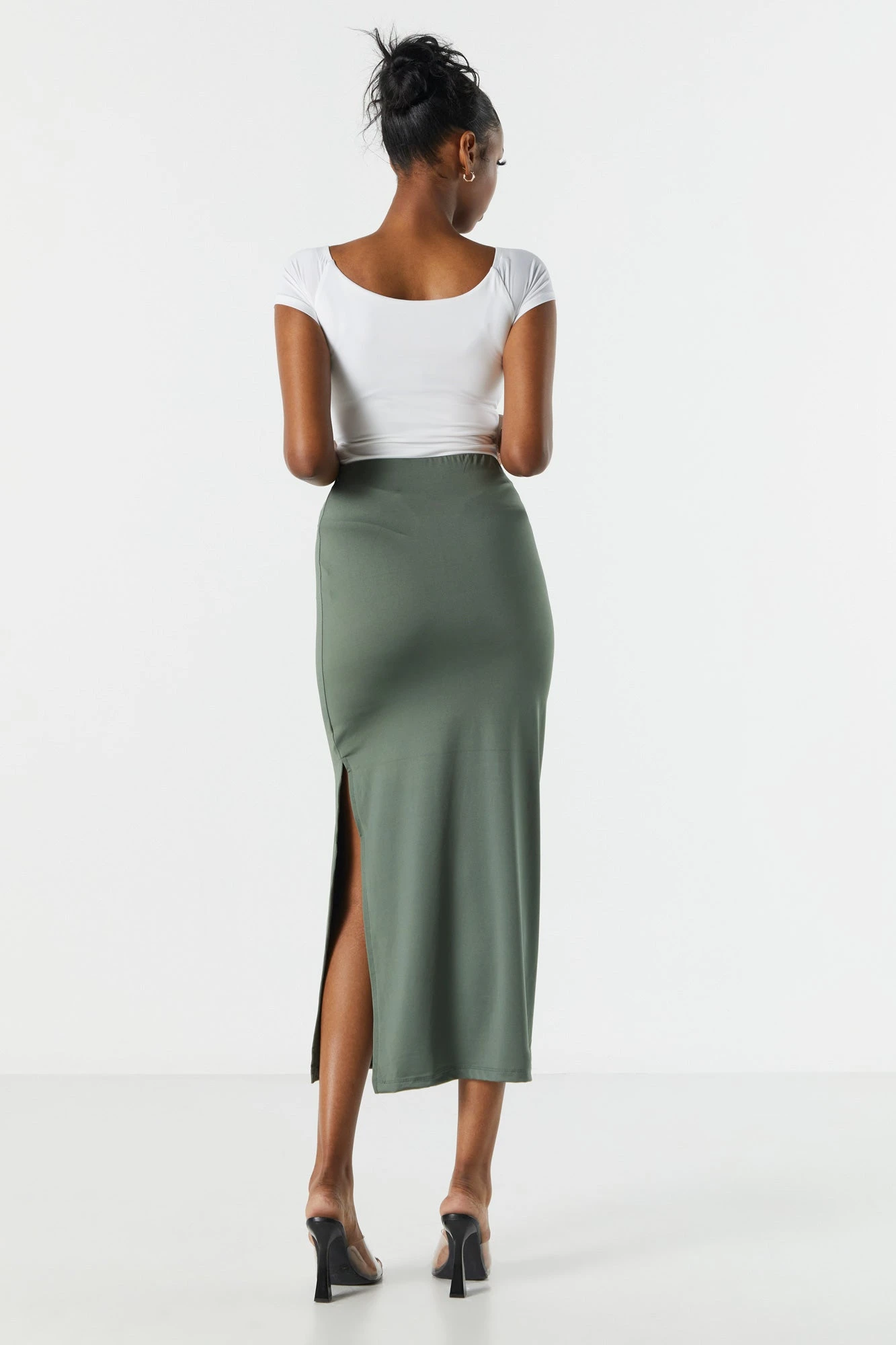 Contour Slit Midi Skirt - Image 5