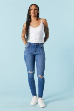 Rio Dark Wash Distressed Skinny Jean