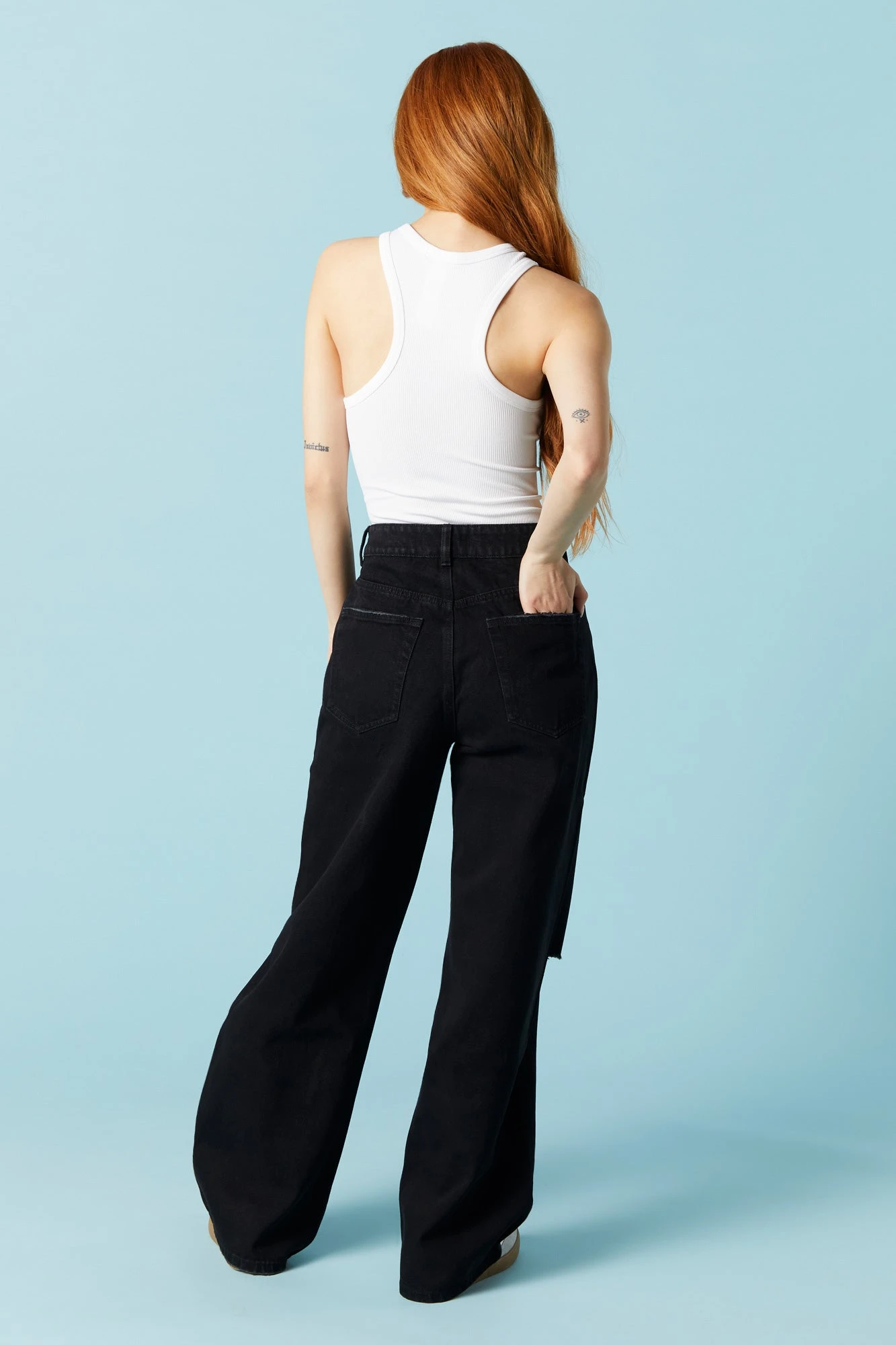 Osaka Black Wash Distressed Baggy Jean - Image 3