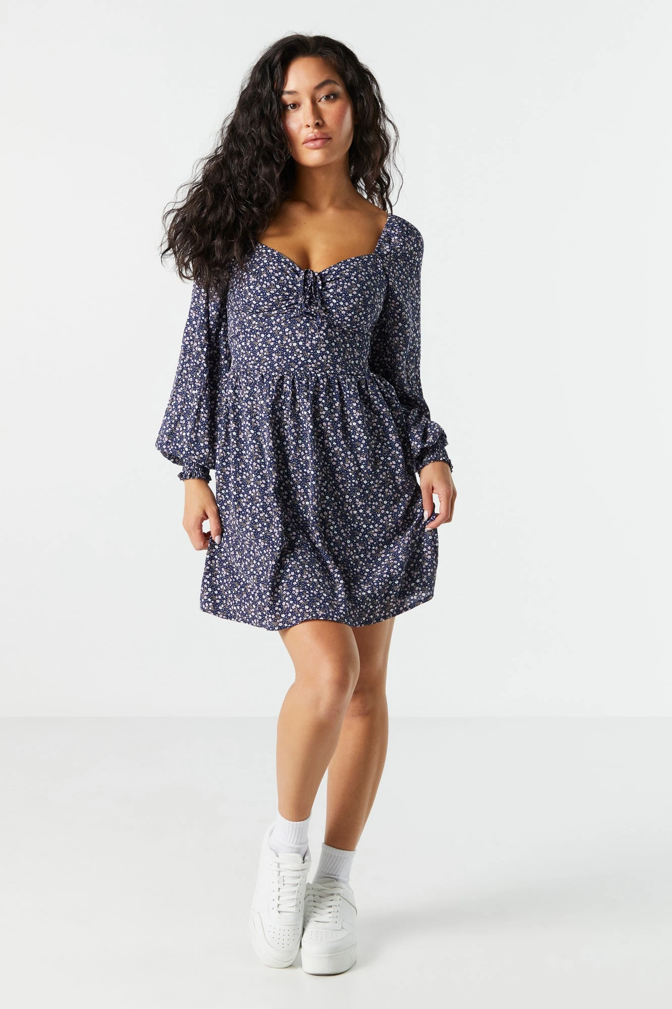 Printed Smocked Milkmaid Dress - Image 3