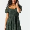 Smocked Short Sleeve Tiered Dress