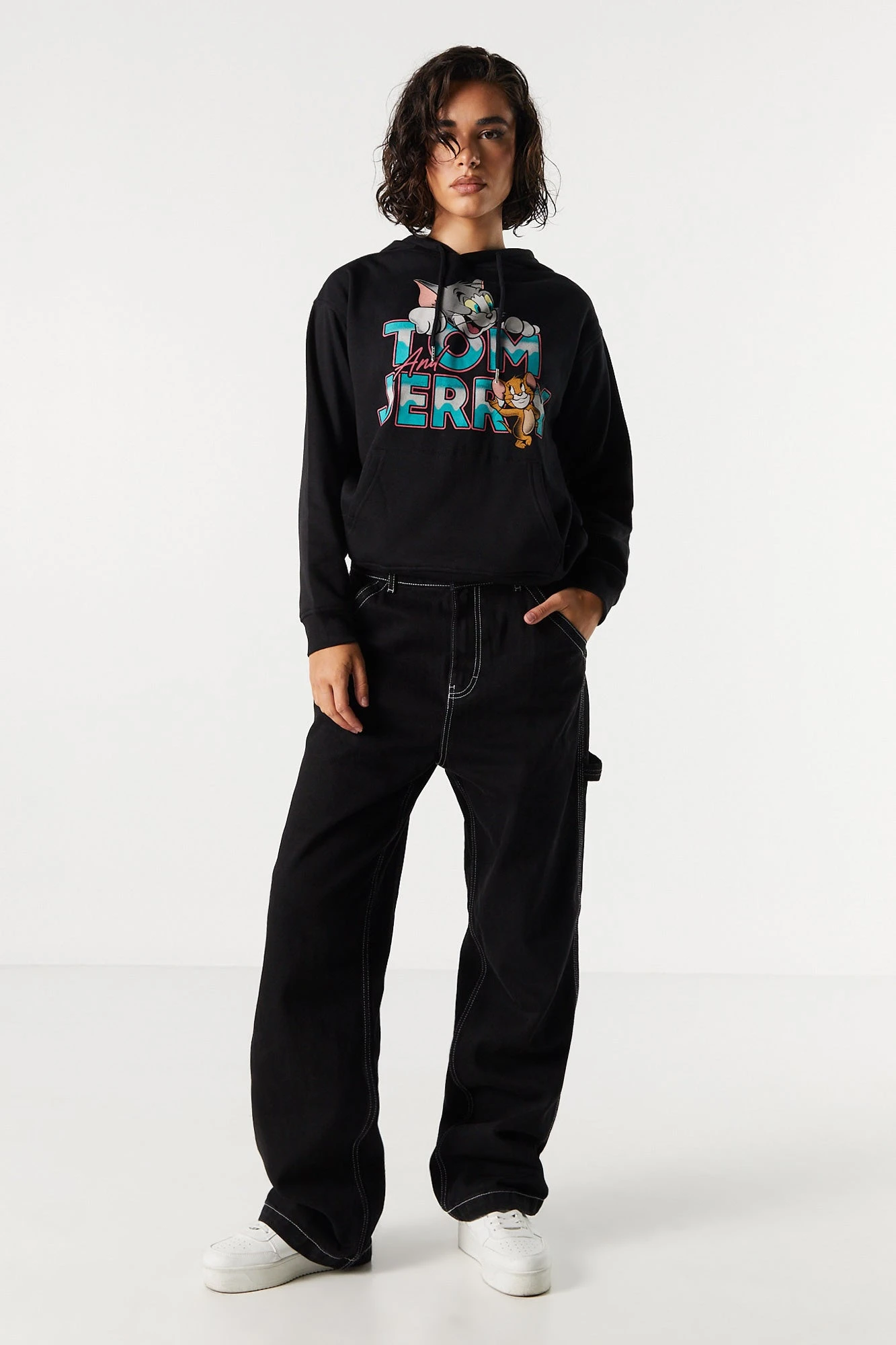 Fleece Tom And Jerry Graphic Hoodie - Image 3