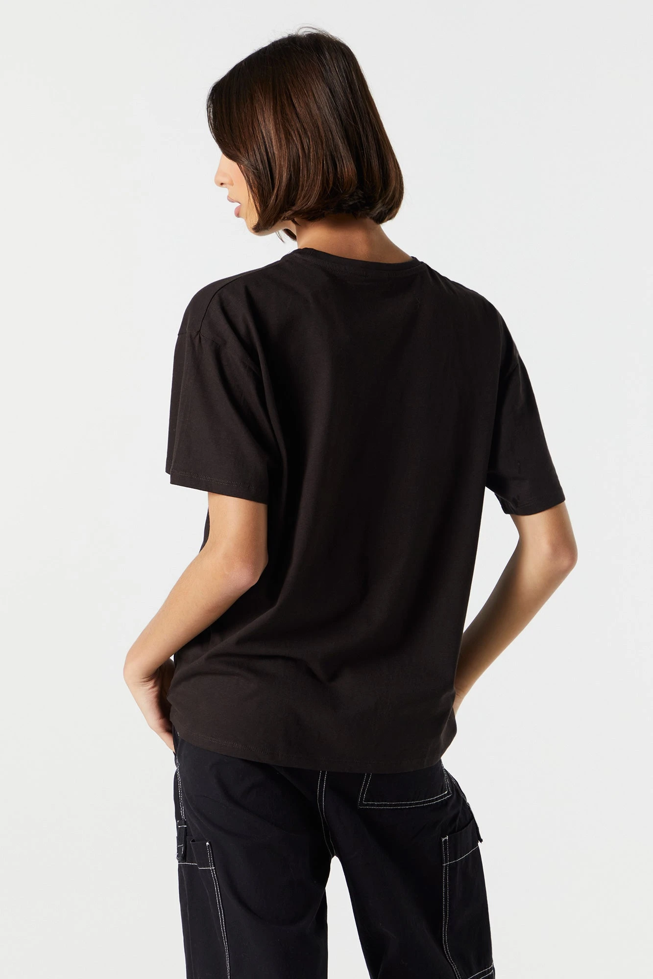 Black ACDC Graphic Boyfriend T-Shirt - Image 2