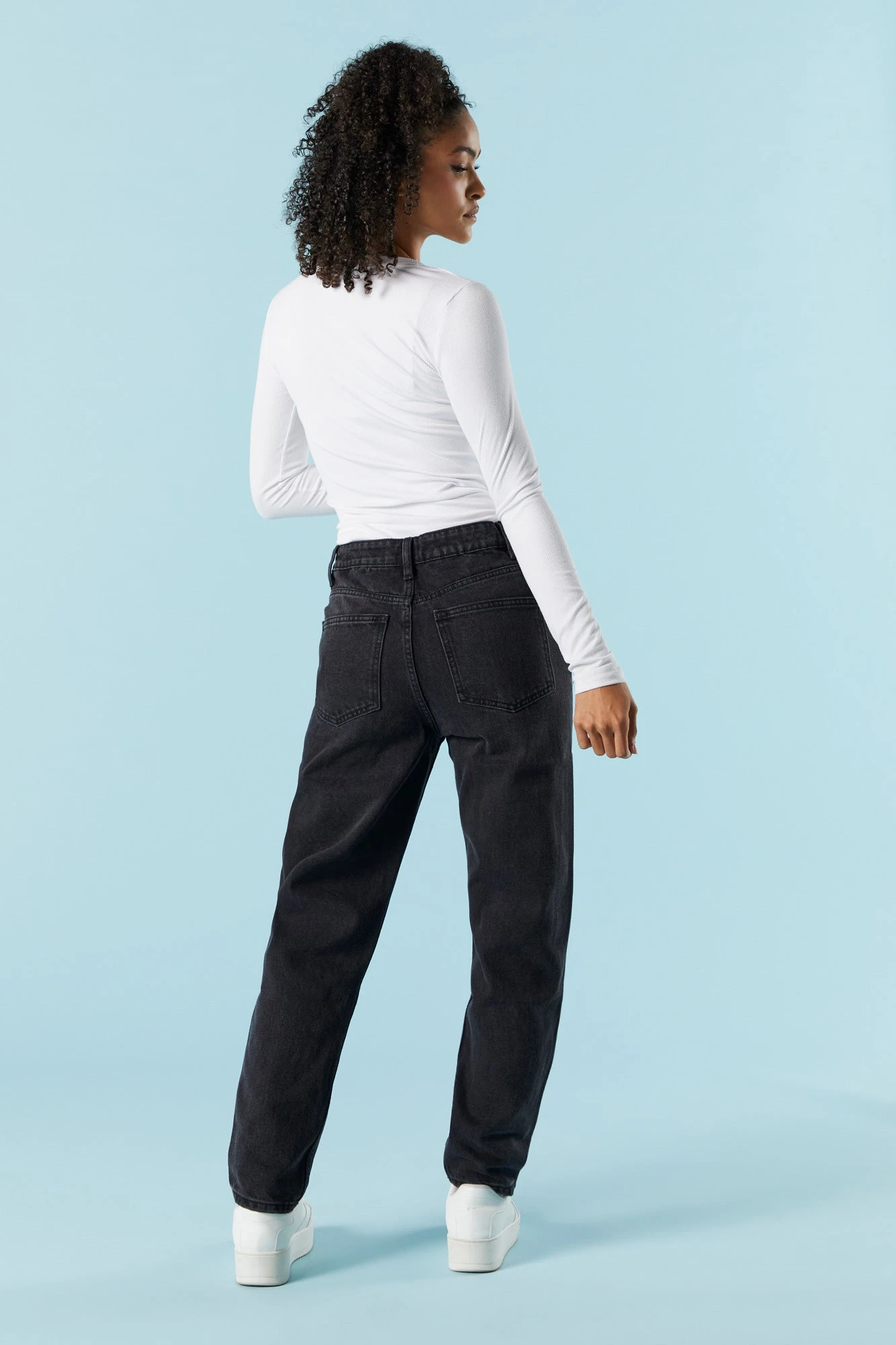 Black Wash Denim Mom Jean - Image 3