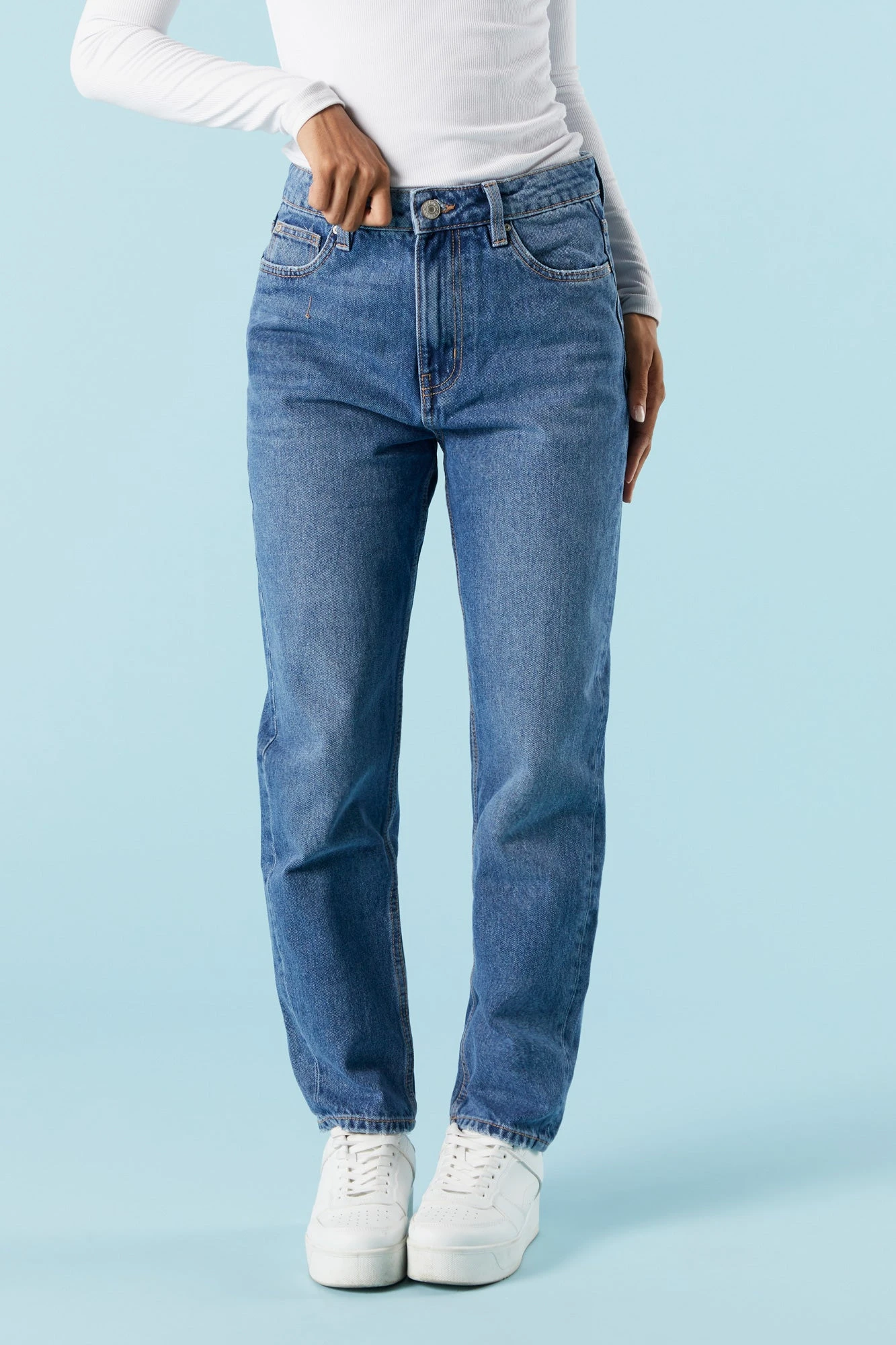 Dark Wash Denim Mom Jean - Image 2