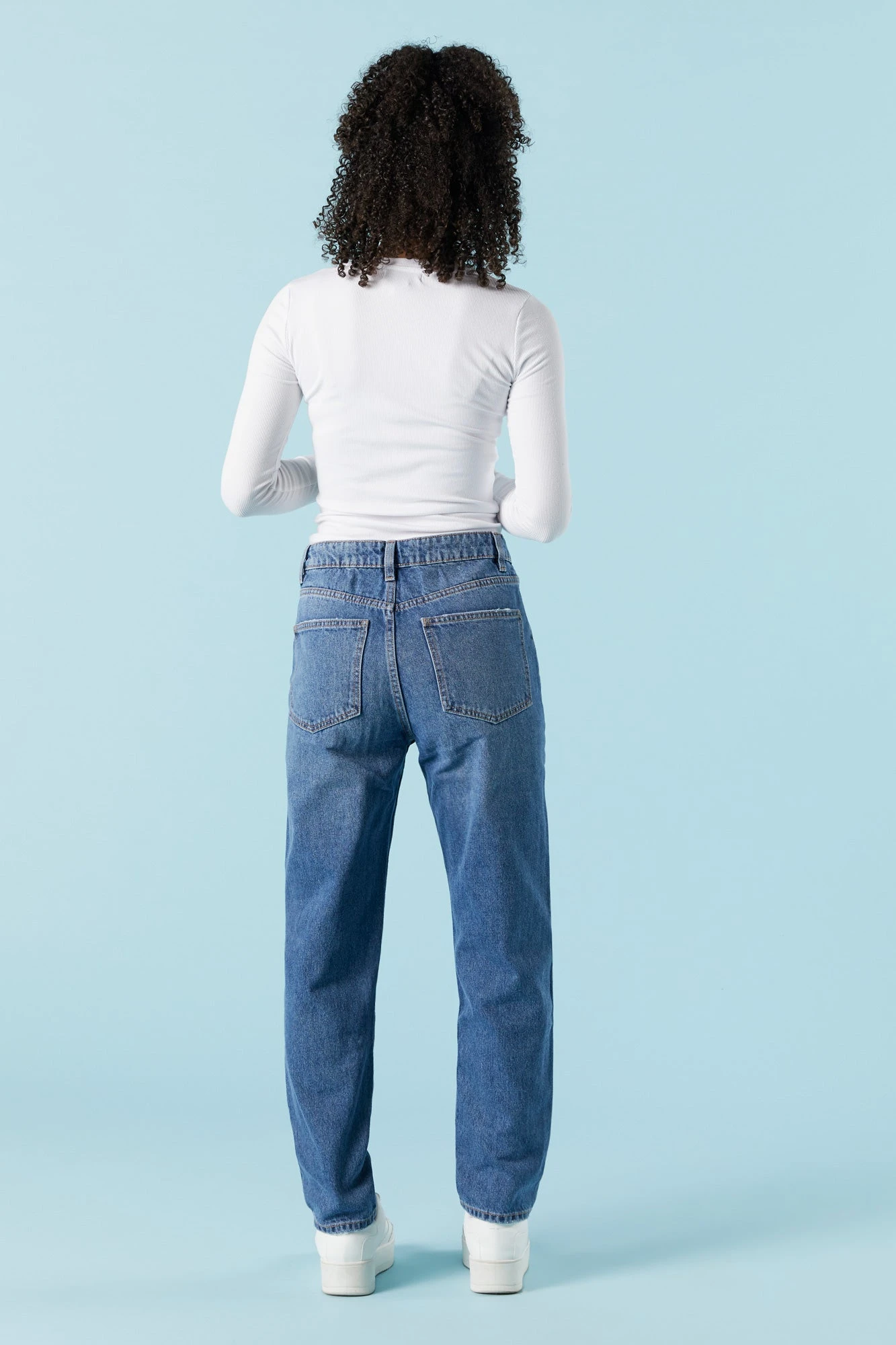 Dark Wash Denim Mom Jean - Image 3